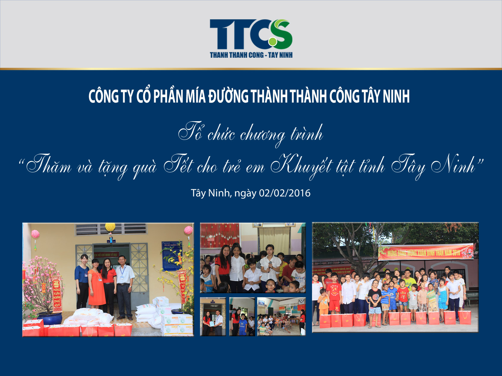 TTCS thăm và tặng quà Tết cho các em khuyết tật tỉnh Tây Ninh ngày 02/02/2016